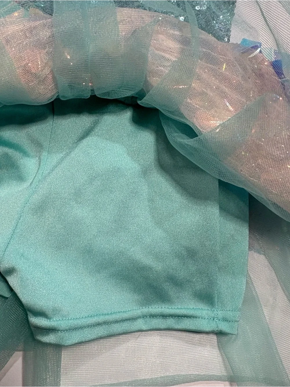 Gracie Girls Dance Costume SC Small Blue Sequin Shorts Tutu 18-24 Mo/ 2T
